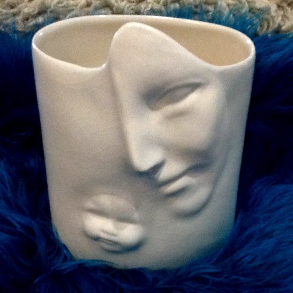 VINTAGE Mother & Child signed Barb Lund Vase, Classic, Collectible, Unique, USA